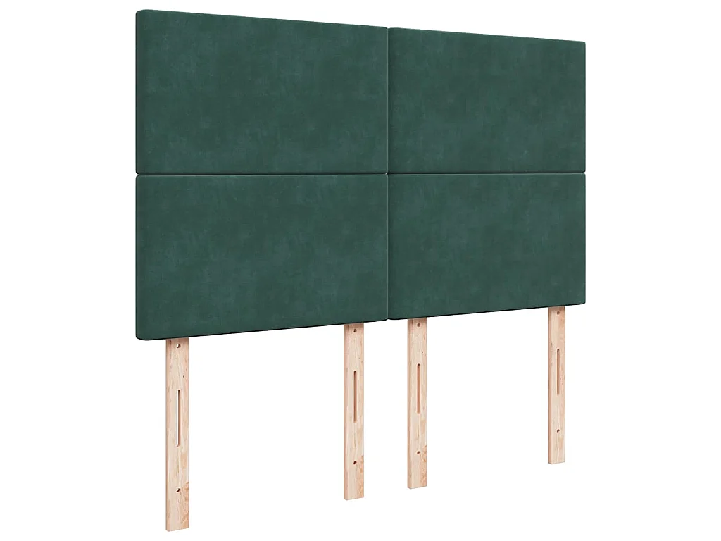 Cama com molas/colchão 160x200 cm veludo verde-escuro
