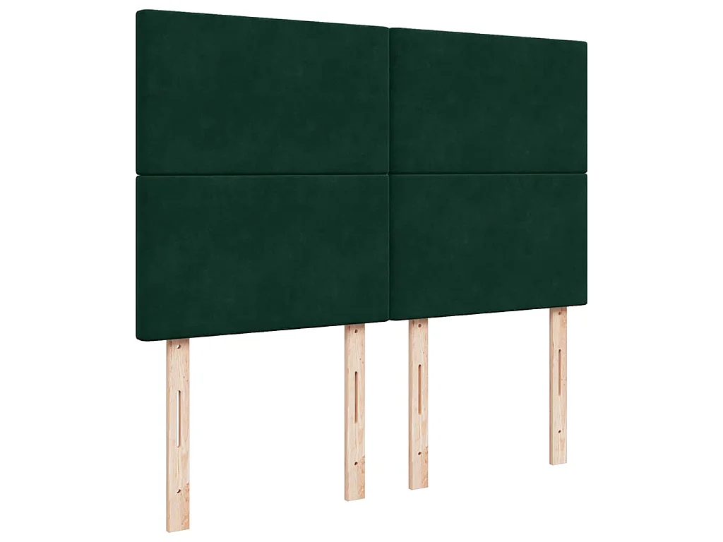 Cama com molas/colchão 160x200 cm veludo verde-escuro