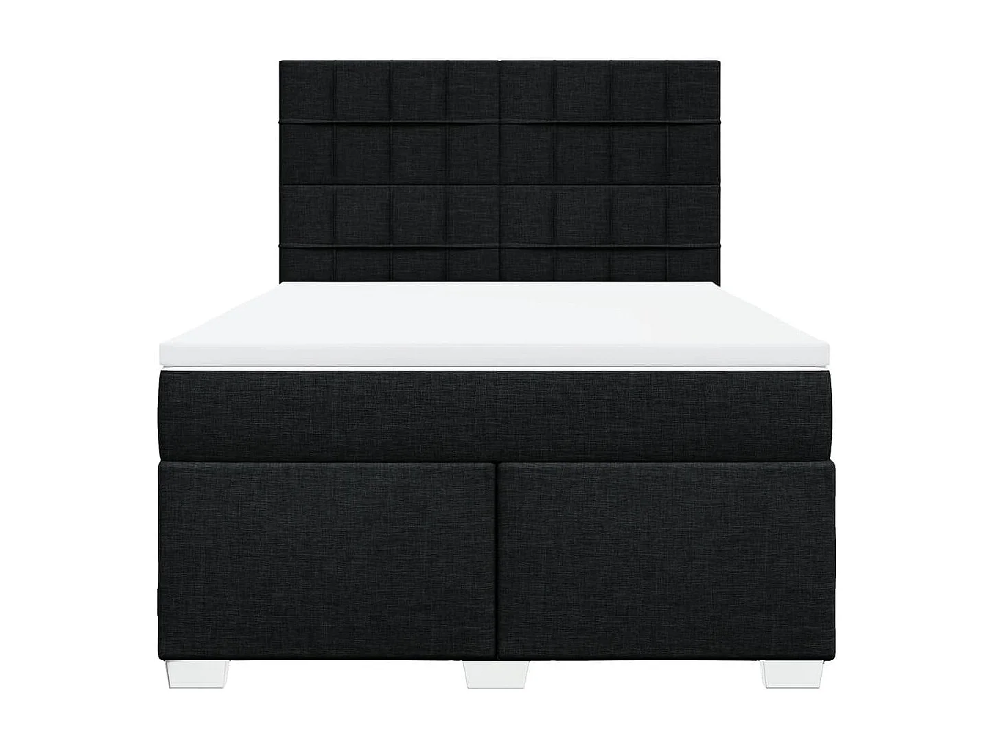 Boxspring met matras stof zwart 160x200 cm