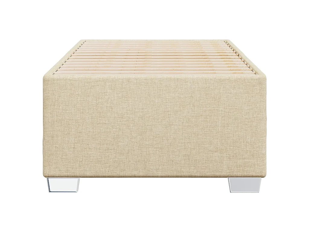 Bettgestell ohne Matratze Creme 90x200 cm Stoff
