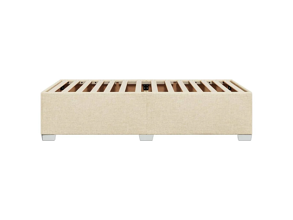 Bettgestell ohne Matratze Creme 90x200 cm Stoff