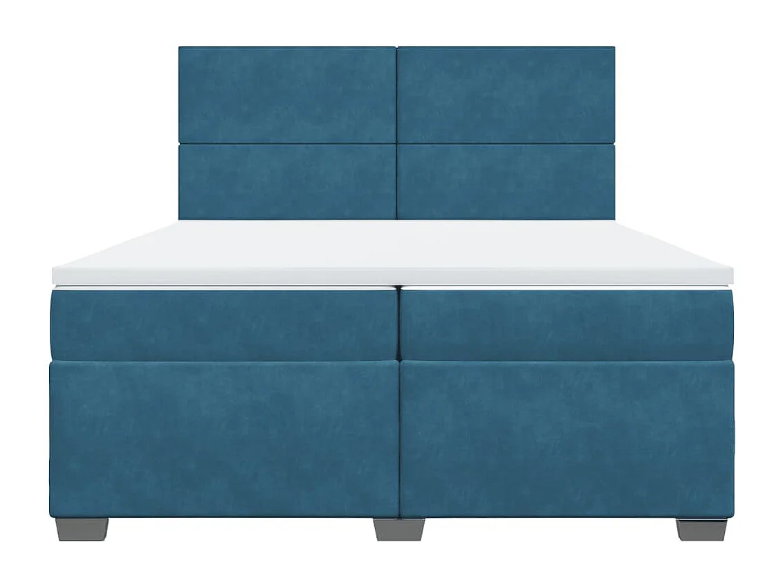 Boxspringbett mit Matratze Blau 200x200 cm Samt