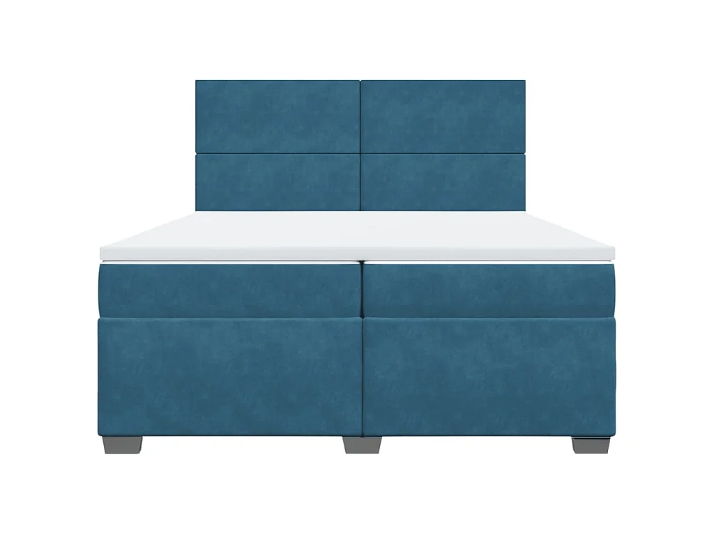Giroletto a Molle con Materasso Blu 200x200 cm in Velluto