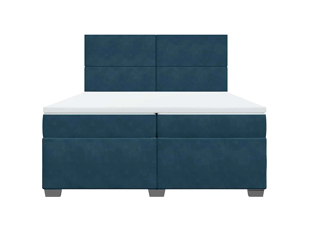 Boxspring met matras fluweel blauw 200x200 cm
