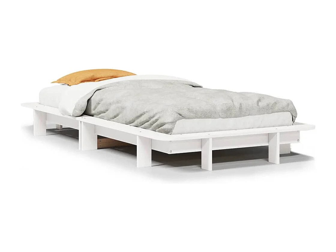 Cadre de lit sans matelas blanc 100x200 cm bois de pin massif