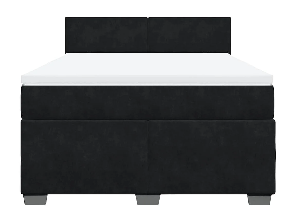 Boxspringbett mit Matratze Schwarz 140x200 cm Samt