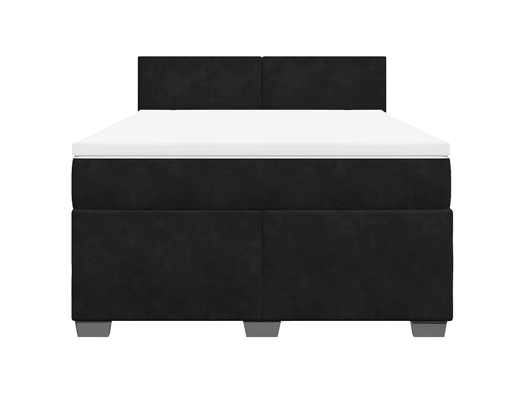 Boxspring met matras fluweel zwart 140x200 cm