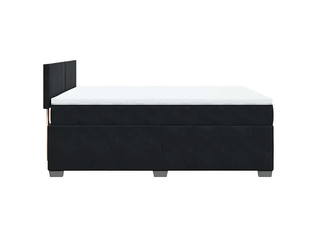 Boxspring met matras fluweel zwart 140x200 cm