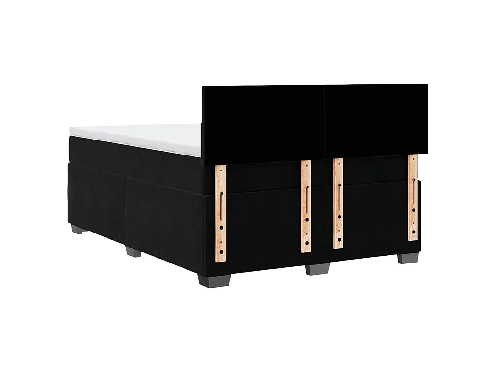 Boxspring met matras fluweel zwart 140x200 cm