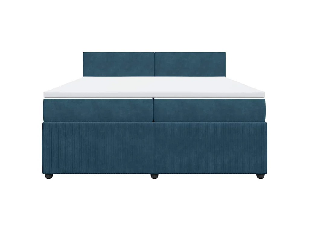 Boxspringbett mit Matratze Blau 200x200 cm Samt