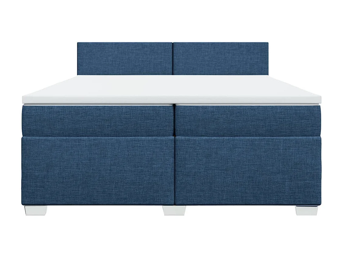 Giroletto a Molle con Materasso Blu 200x200 cm in Tessuto