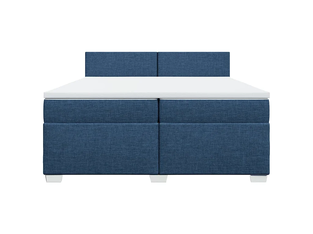 Boxspringbett mit Matratze Blau 200x200 cm Stoff