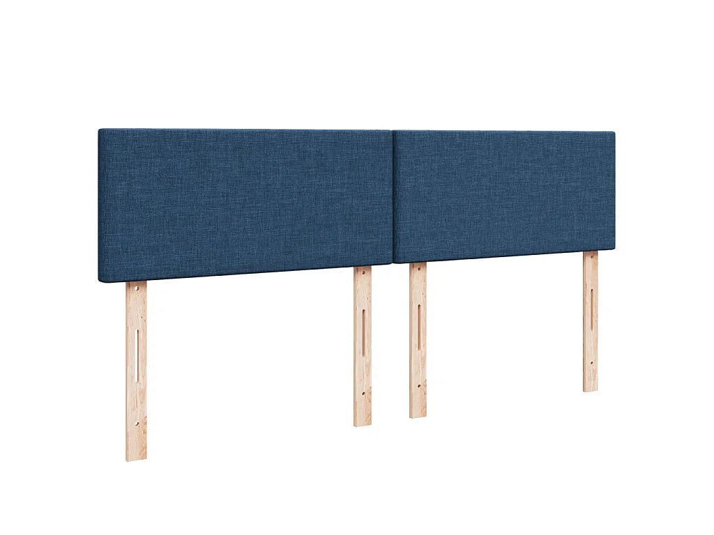 Boxspringbett mit Matratze Blau 200x200 cm Stoff