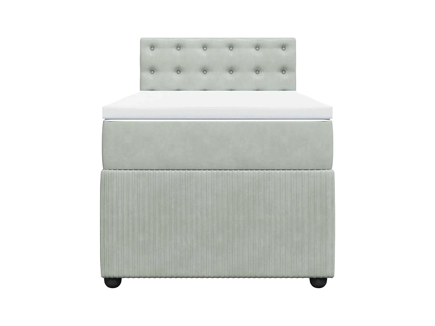 Sommier à lattes de lit et matelas Gris clair 100x200cm Velours