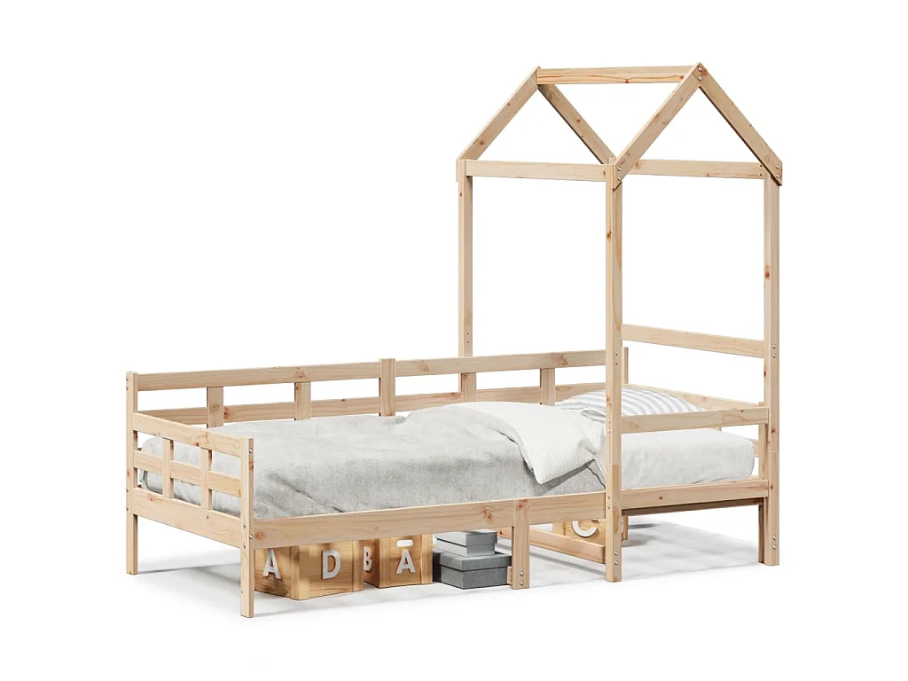 Dormeuse con Tetto 80x200 cm in Legno Massello di Pino