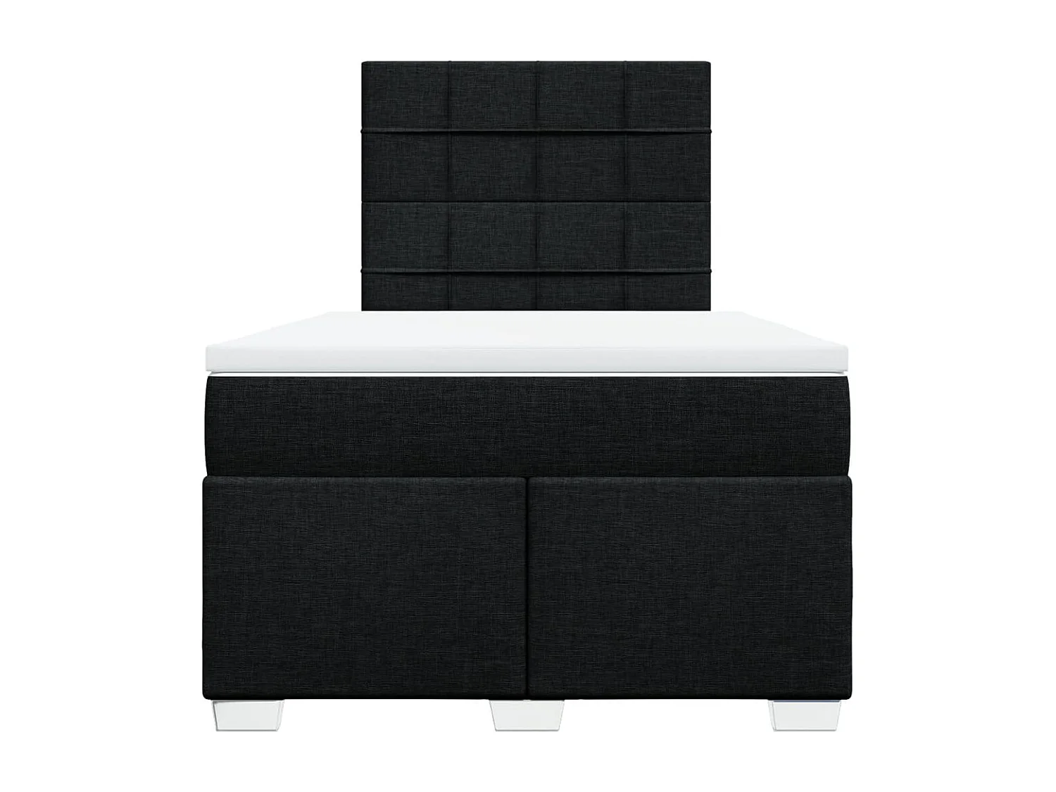 Giroletto a Molle con Materasso Nero 120x190 cm in Tessuto