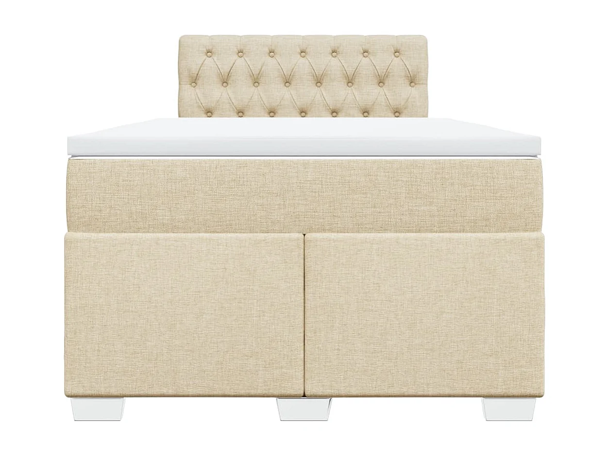 Boxspring met matras stof crèmekleurig 120x190 cm
