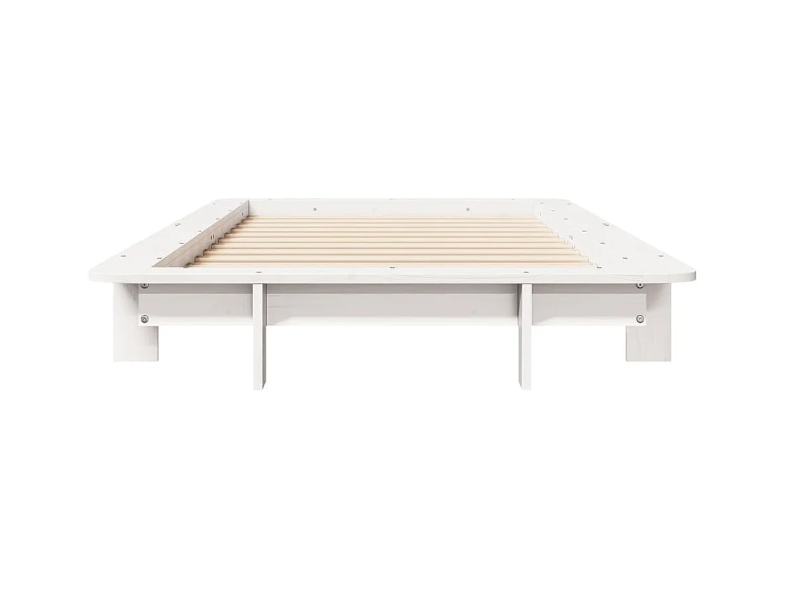 Cadre de lit sans matelas blanc 90x200 cm bois de pin massif