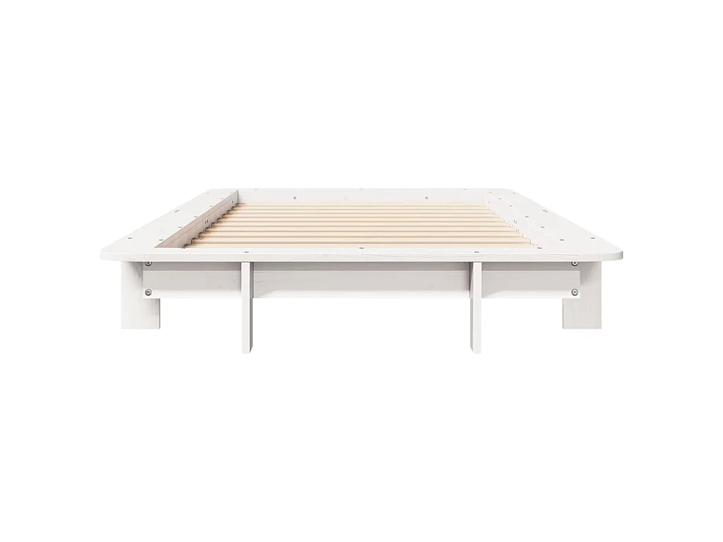 Letto senza Materasso Bianco 90x200 cm Legno Massello di Pino