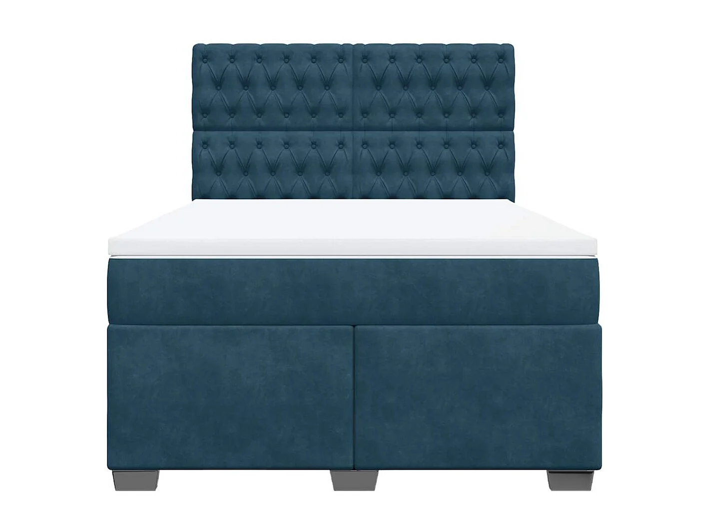 Giroletto a Molle con Materasso Blu 160x200 cm in Velluto