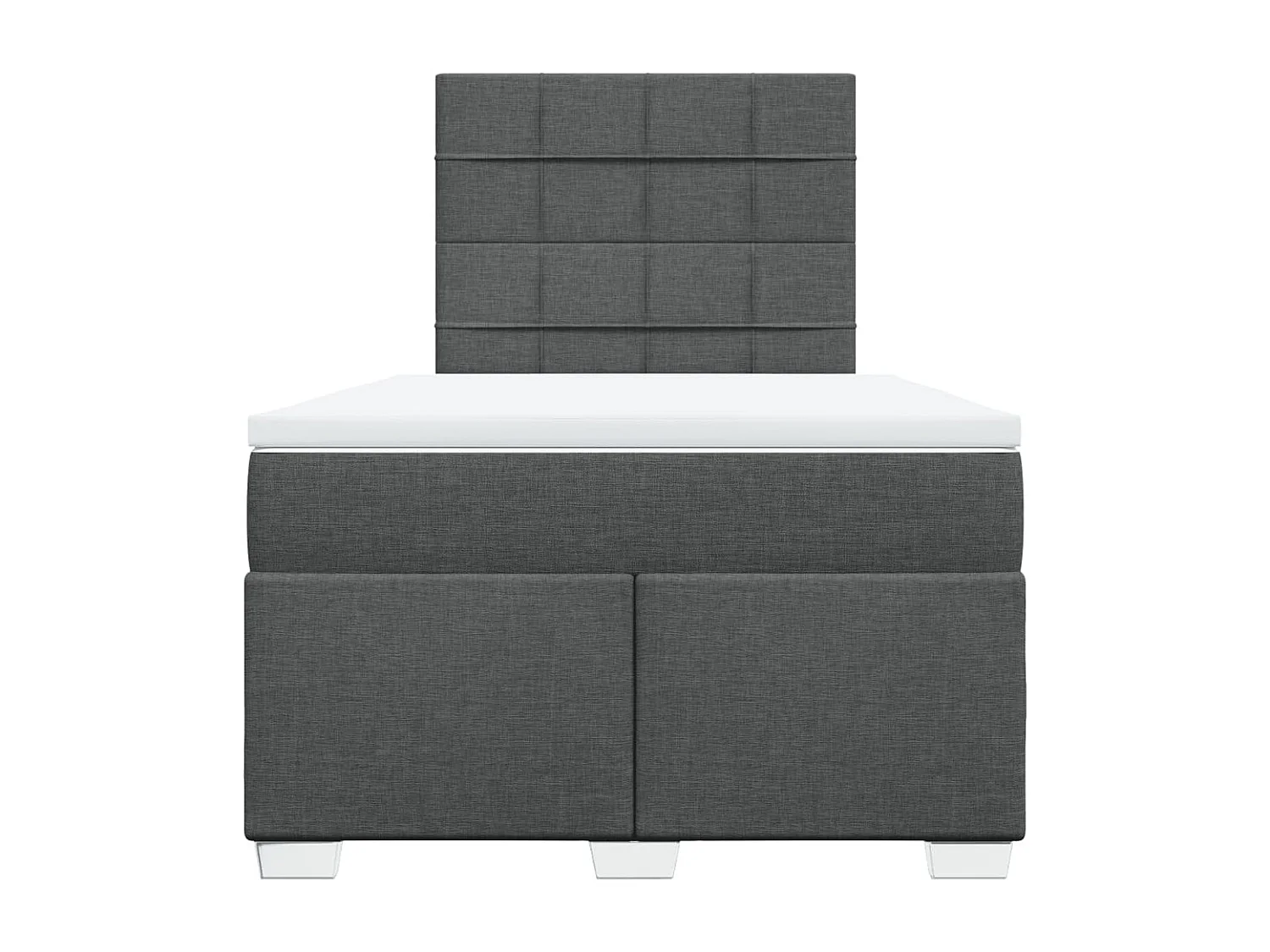 Cama box spring con colchón tela gris oscuro 120x200 cm