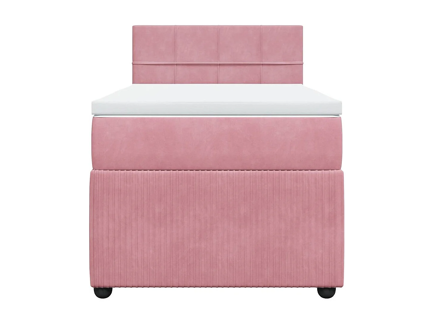 Boxspring met matras fluweel roze 100x200 cm