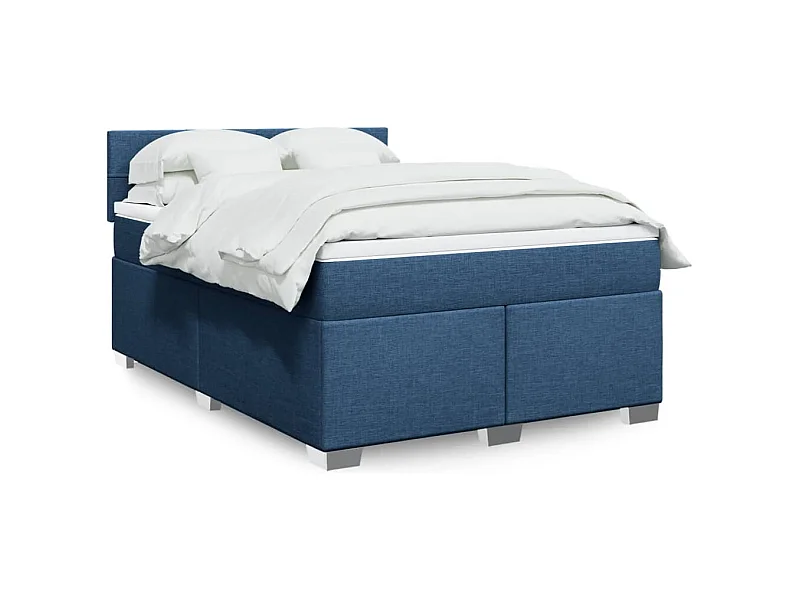 Giroletto a Molle con Materasso Blu 140x200 cm in Tessuto