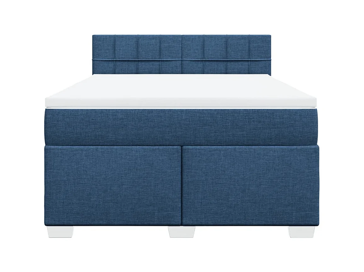Sommier à lattes de lit avec matelas Bleu 140x200 cm Tissu