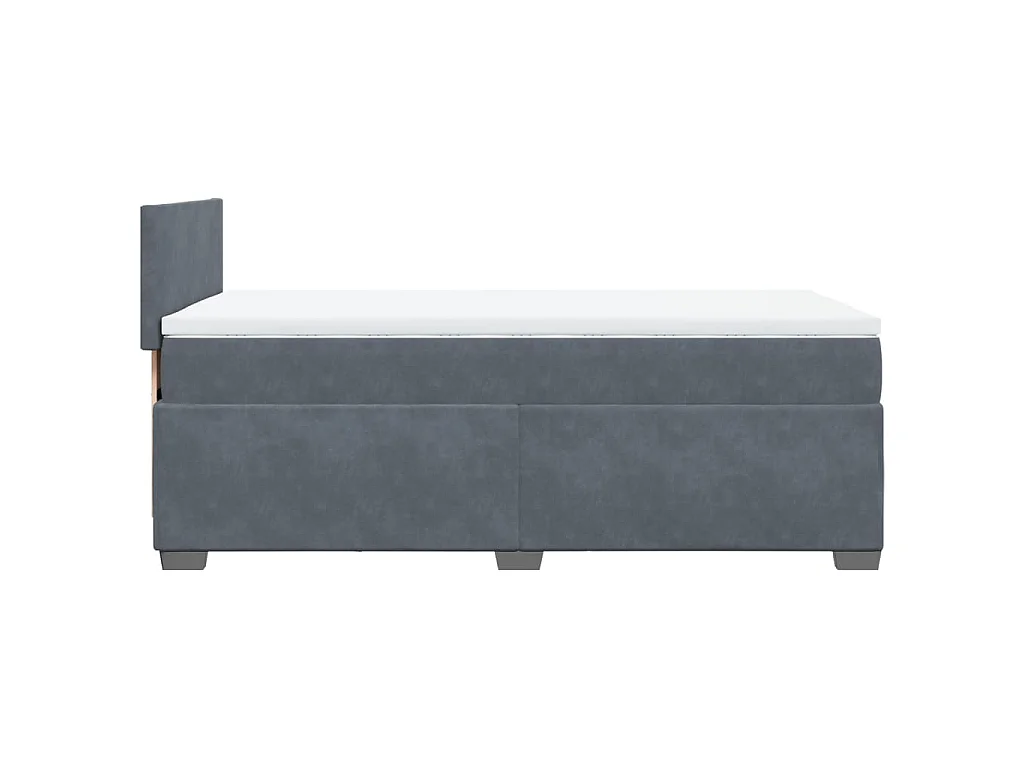 Boxspringbett mit Matratze Dunkelgrau 90x200 cm Samt