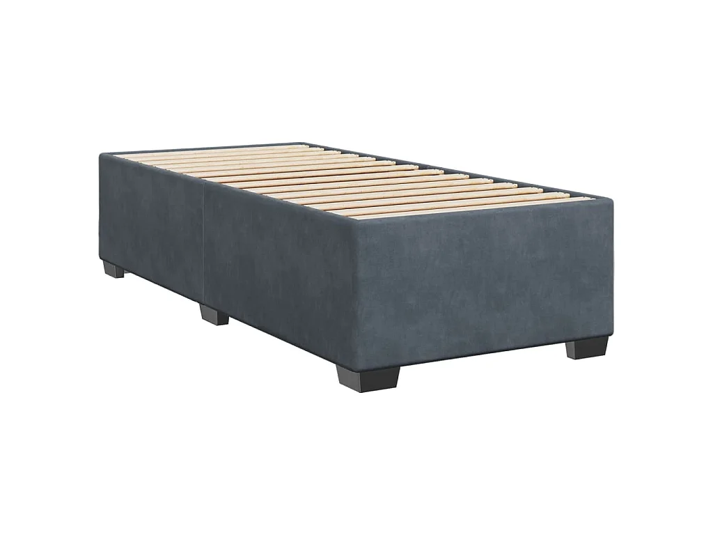 Boxspringbett mit Matratze Dunkelgrau 90x200 cm Samt