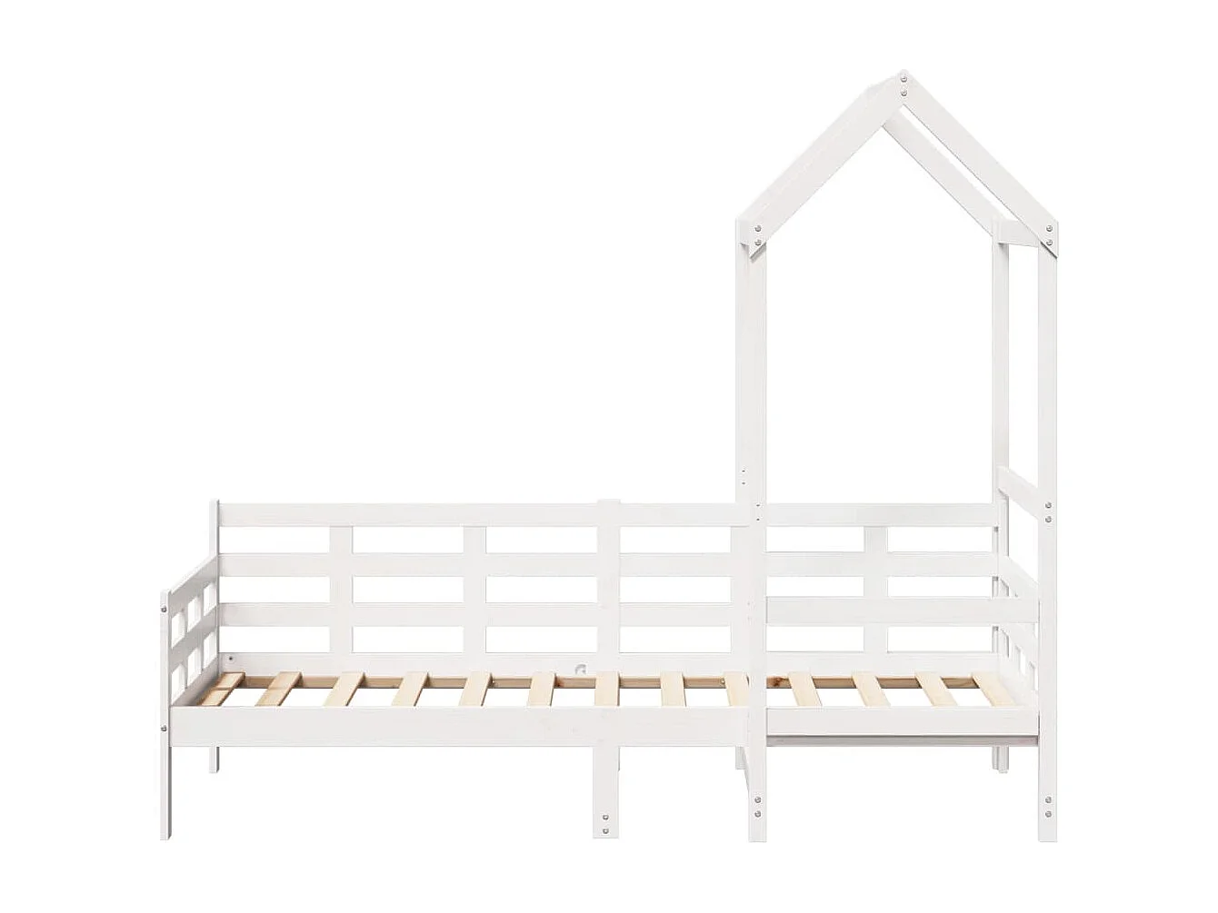 Sofá-cama com telhado 90x200 cm madeira de pinho maciça branco