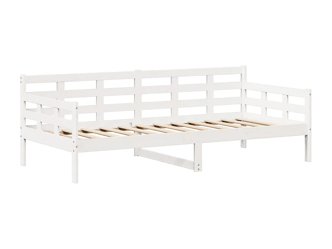 Sofá-cama com telhado 90x200 cm madeira de pinho maciça branco