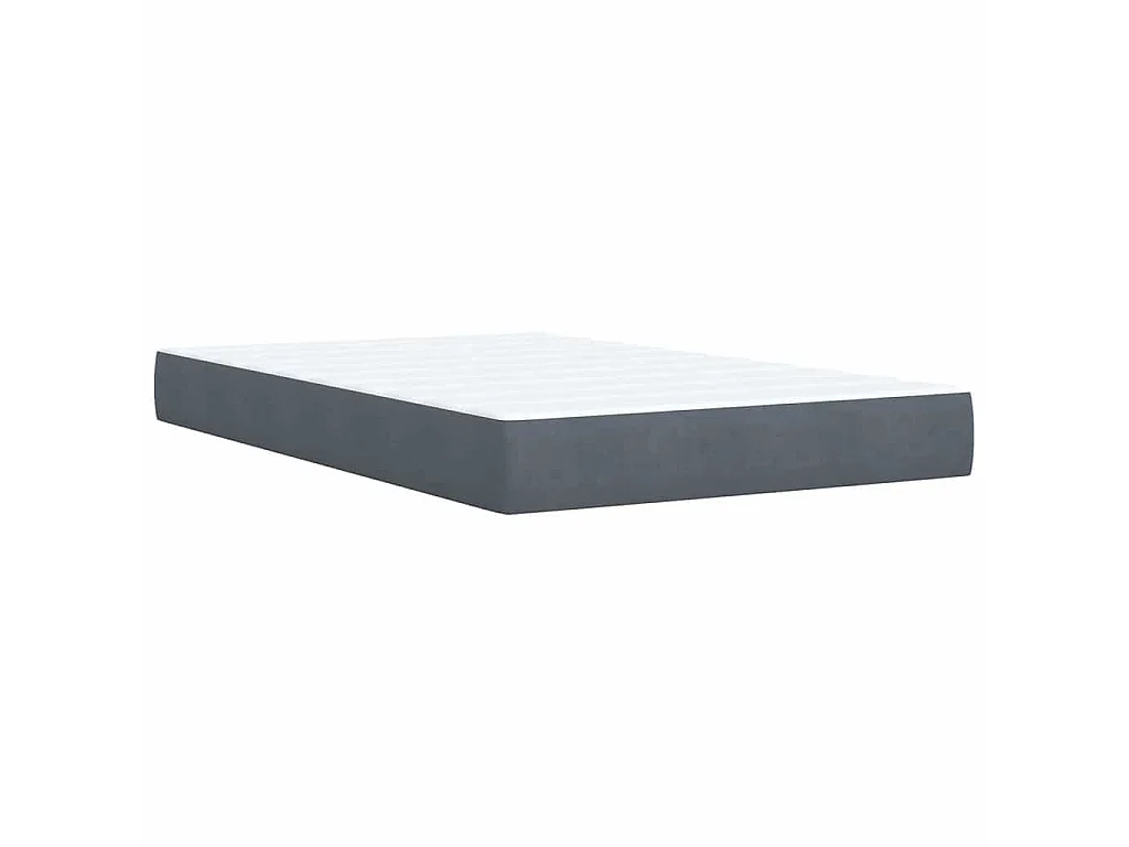 Sommier à lattes de lit et matelas gris foncé 120x190cm velours