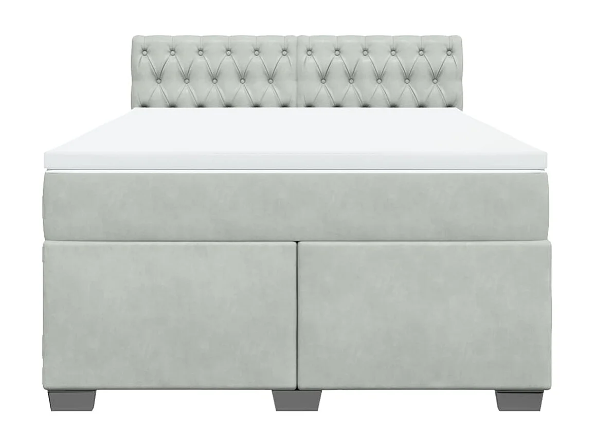 Sommier à lattes de lit et matelas Gris clair 160x200cm Velours