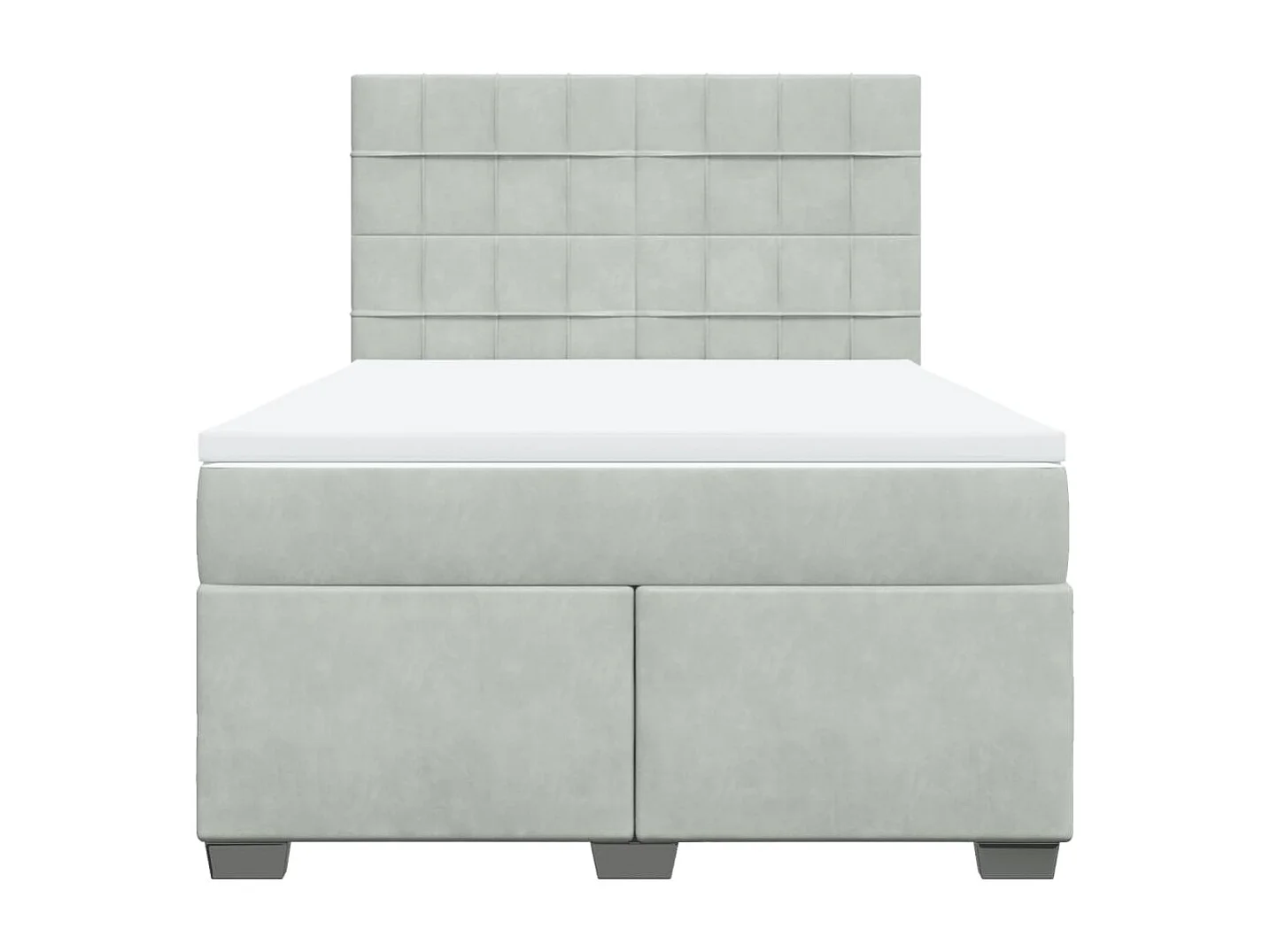 Sommier à lattes de lit et matelas Gris clair 160x200cm Velours