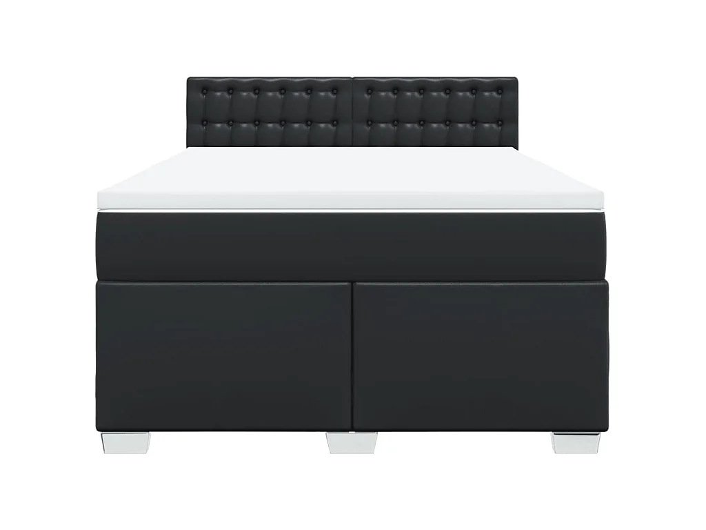 Boxspring met matras kunstleer zwart 140x200 cm