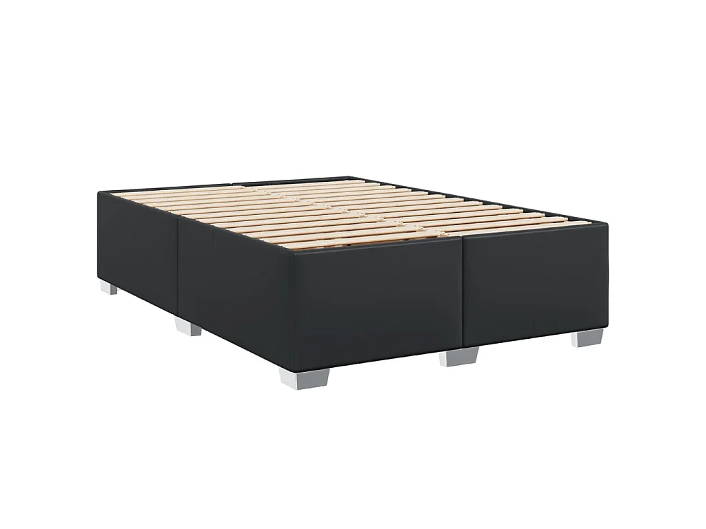 Boxspring met matras kunstleer zwart 140x200 cm
