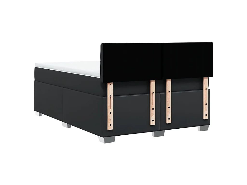 Boxspring met matras kunstleer zwart 140x200 cm