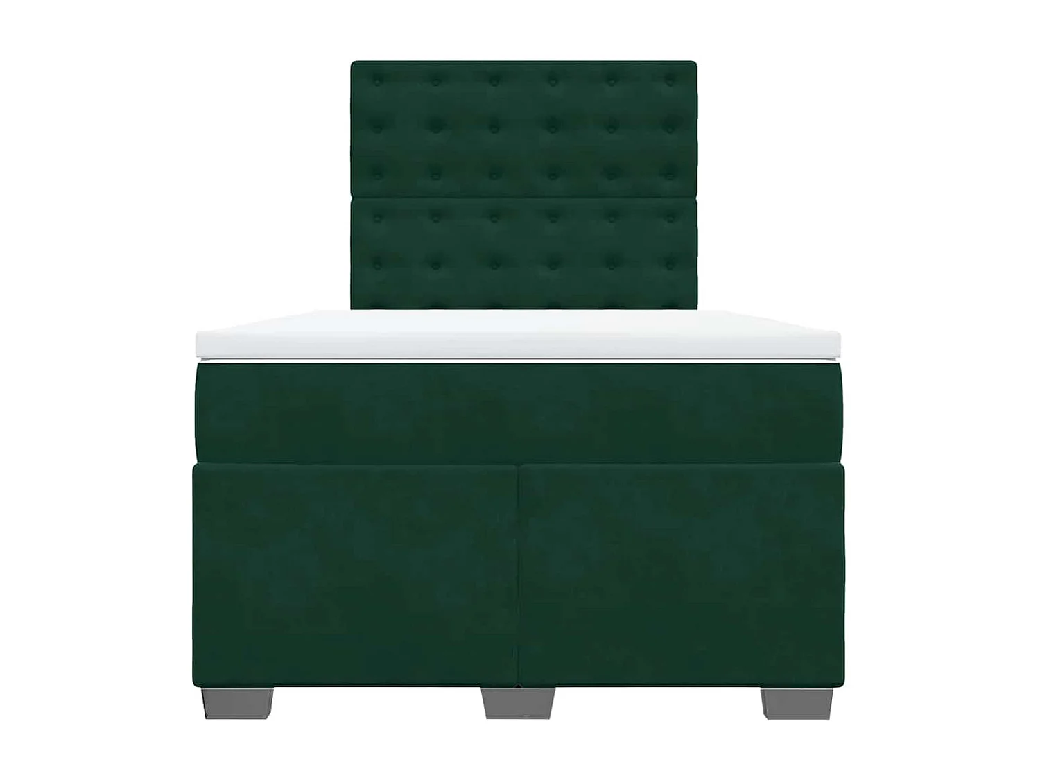 Cama boxspring com colchão 120x190 cm veludo verde-escuro