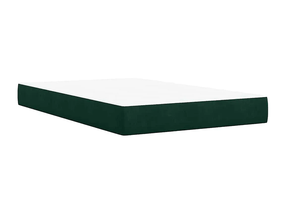 Cama boxspring com colchão 120x190 cm veludo verde-escuro