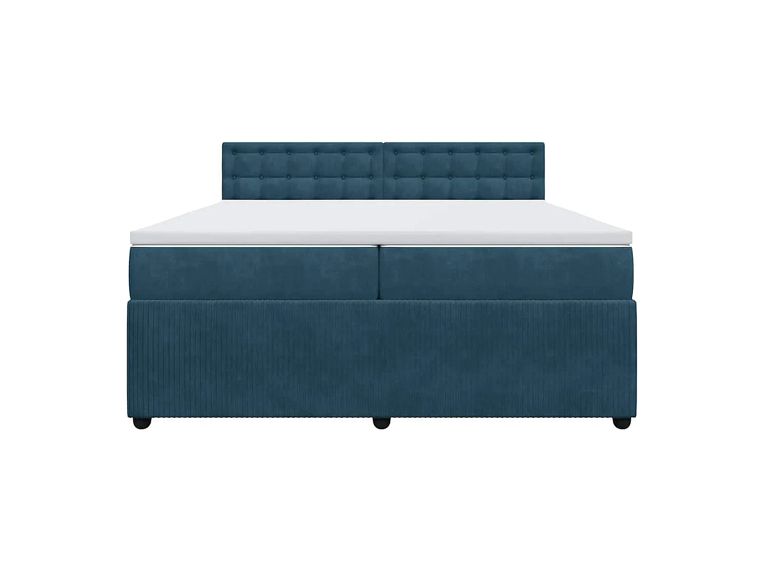 Cama com molas/colchão 200x200 cm veludo azul