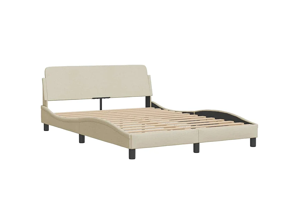 Lit avec matelas Dover crème 140x190 cm tissu