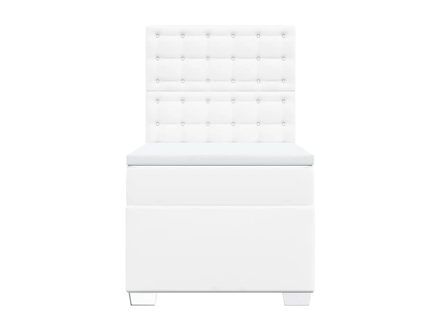Cama box spring con colchón cuero sintético blanco 80x200 cm