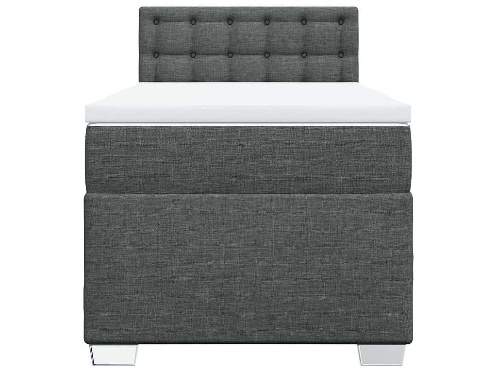 Giroletto a Molle con Materasso Grigio Scuro 90x190 cm Tessuto