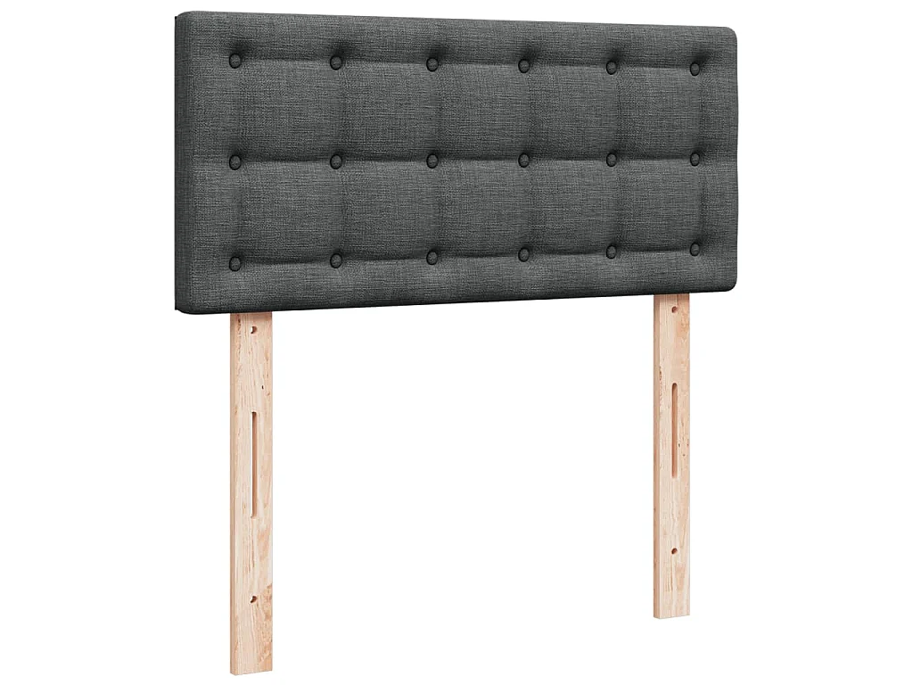 Giroletto a Molle con Materasso Grigio Scuro 90x190 cm Tessuto