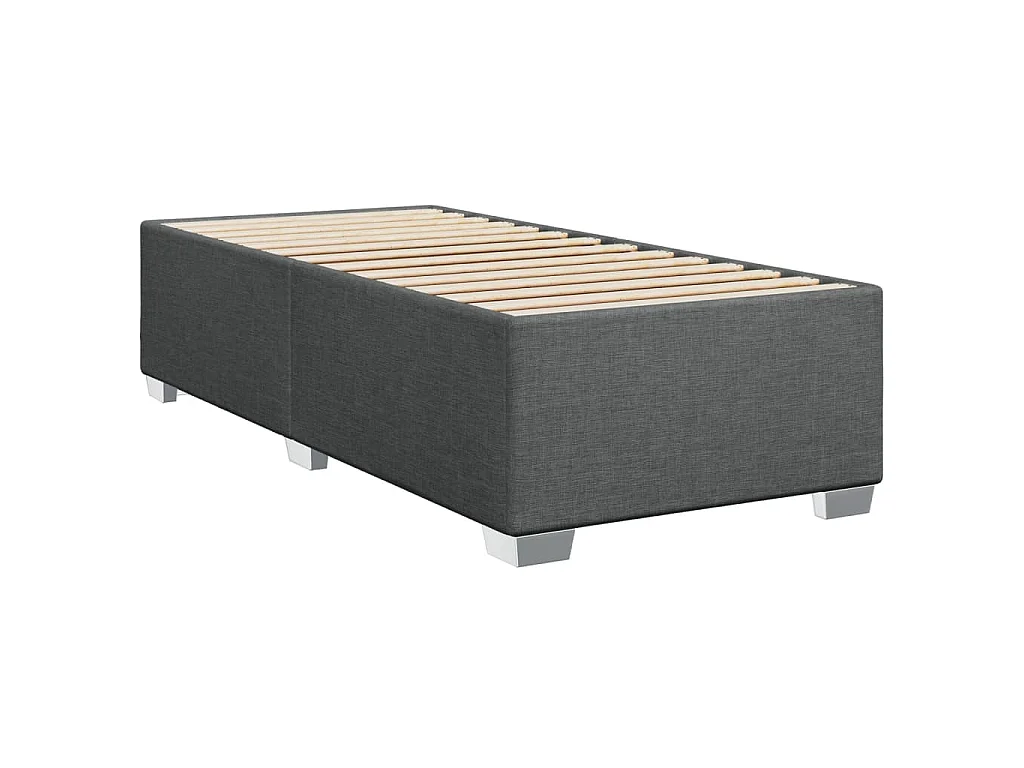 Giroletto a Molle con Materasso Grigio Scuro 90x190 cm Tessuto