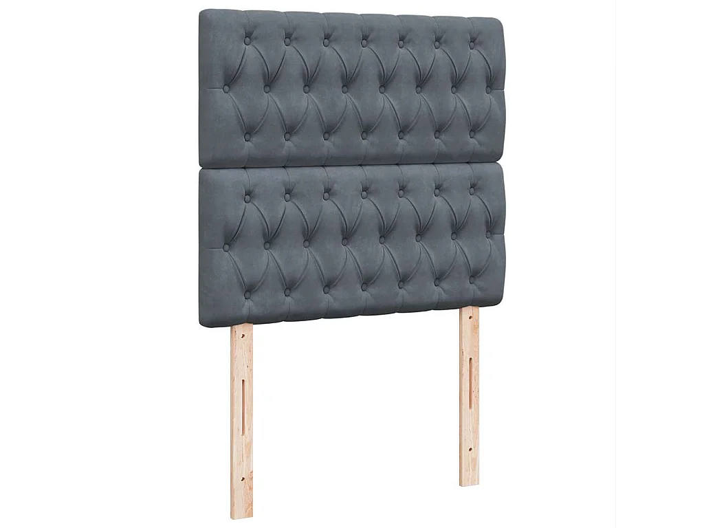 Boxspring met matras fluweel donkergrijs 90x190 cm