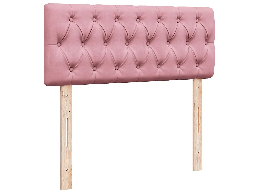 Cama box spring con colchón terciopelo rosa 120x200 cm