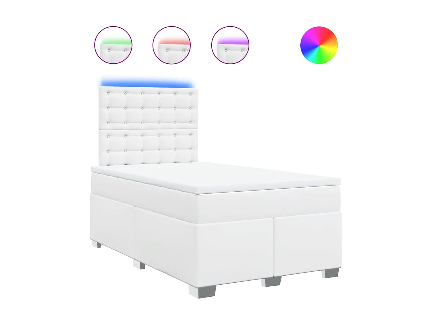 Boxspring met matras kunstleer wit 120x190 cm