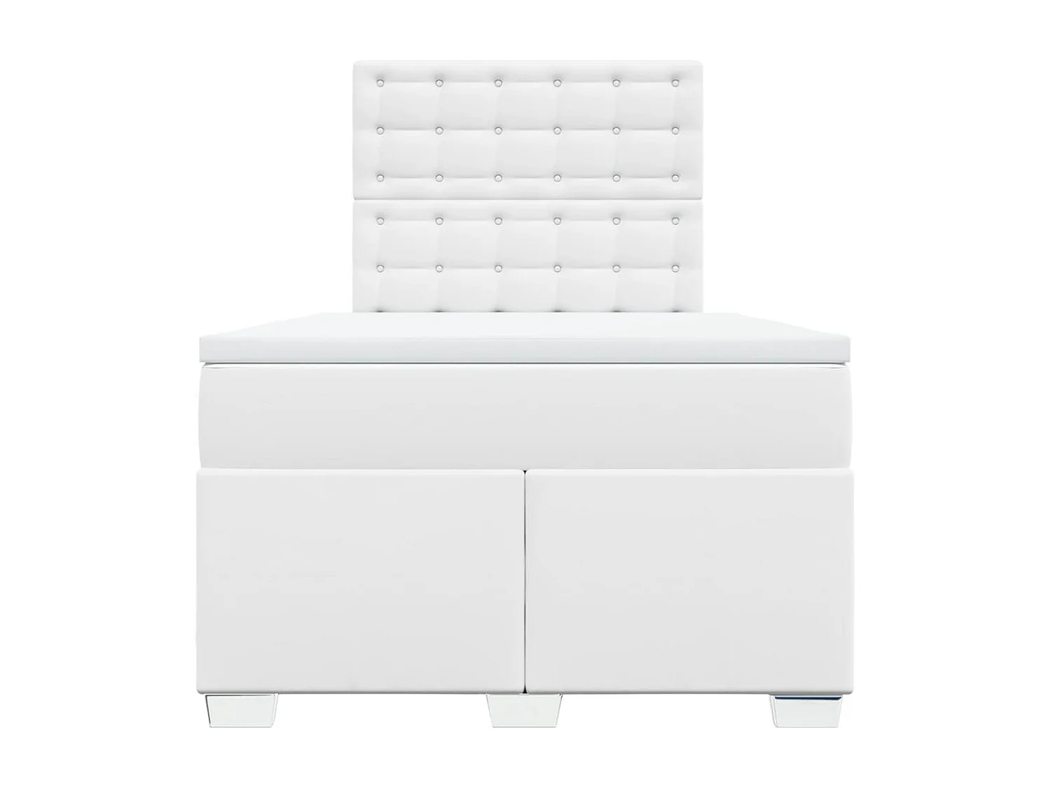 Boxspring met matras kunstleer wit 120x190 cm